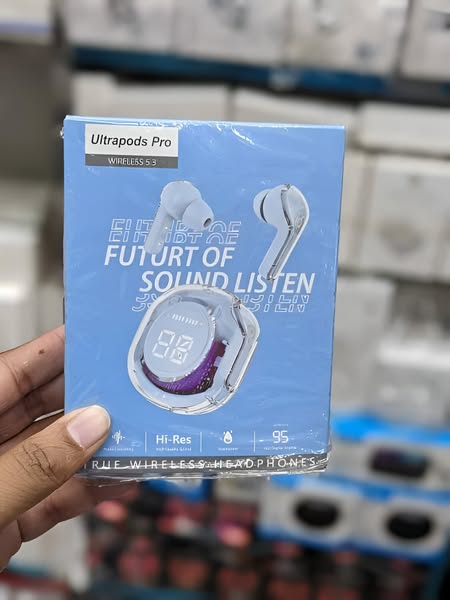 Ultra Pods Pro Bluetooth Earbuds With Display Transparent