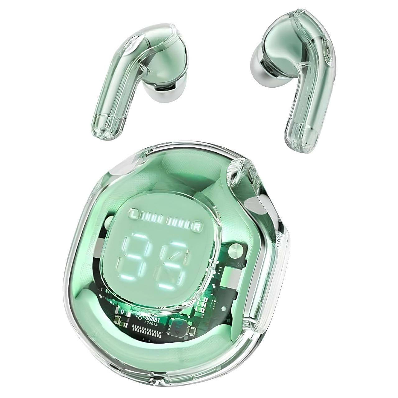 Ultra Pods Pro Bluetooth Earbuds With Display Transparent
