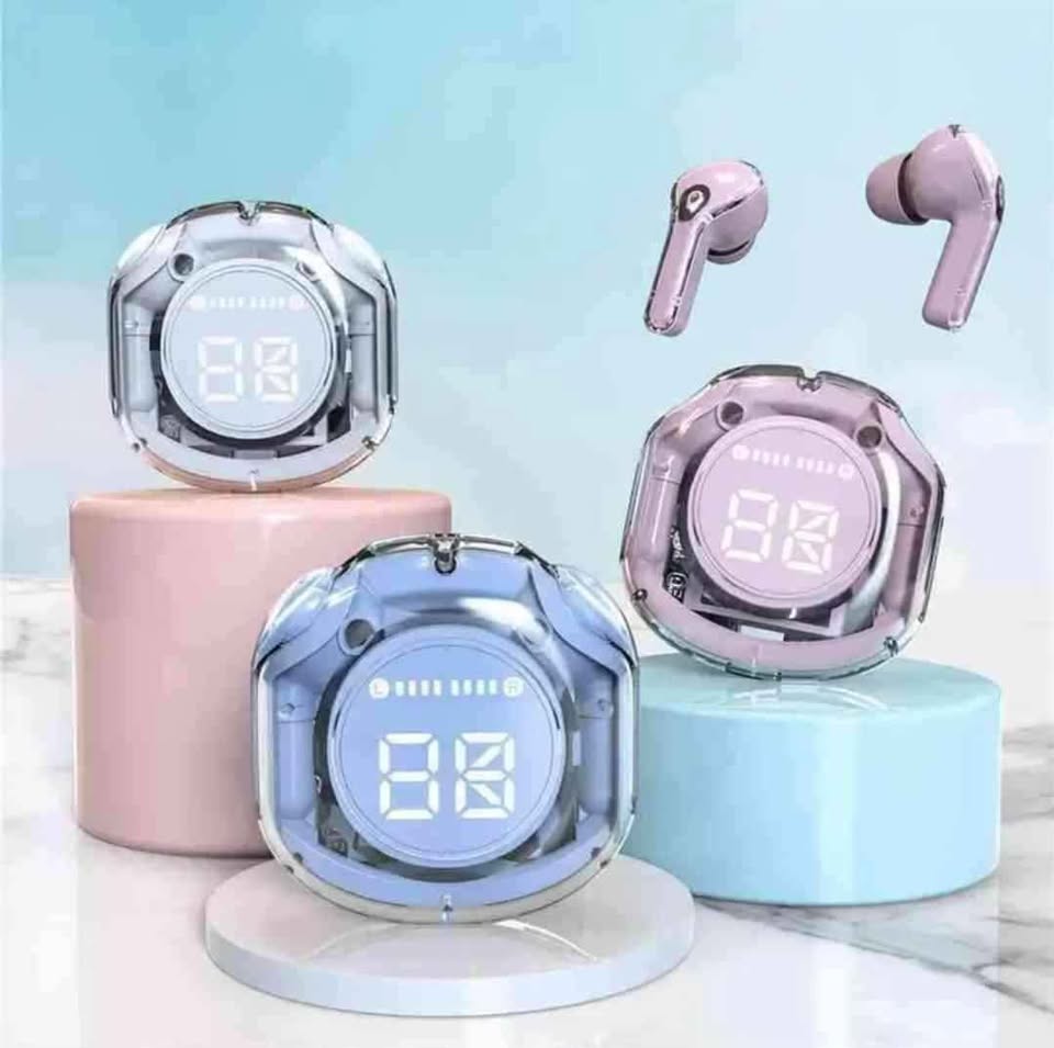 Ultra Pods Pro Bluetooth Earbuds With Display Transparent