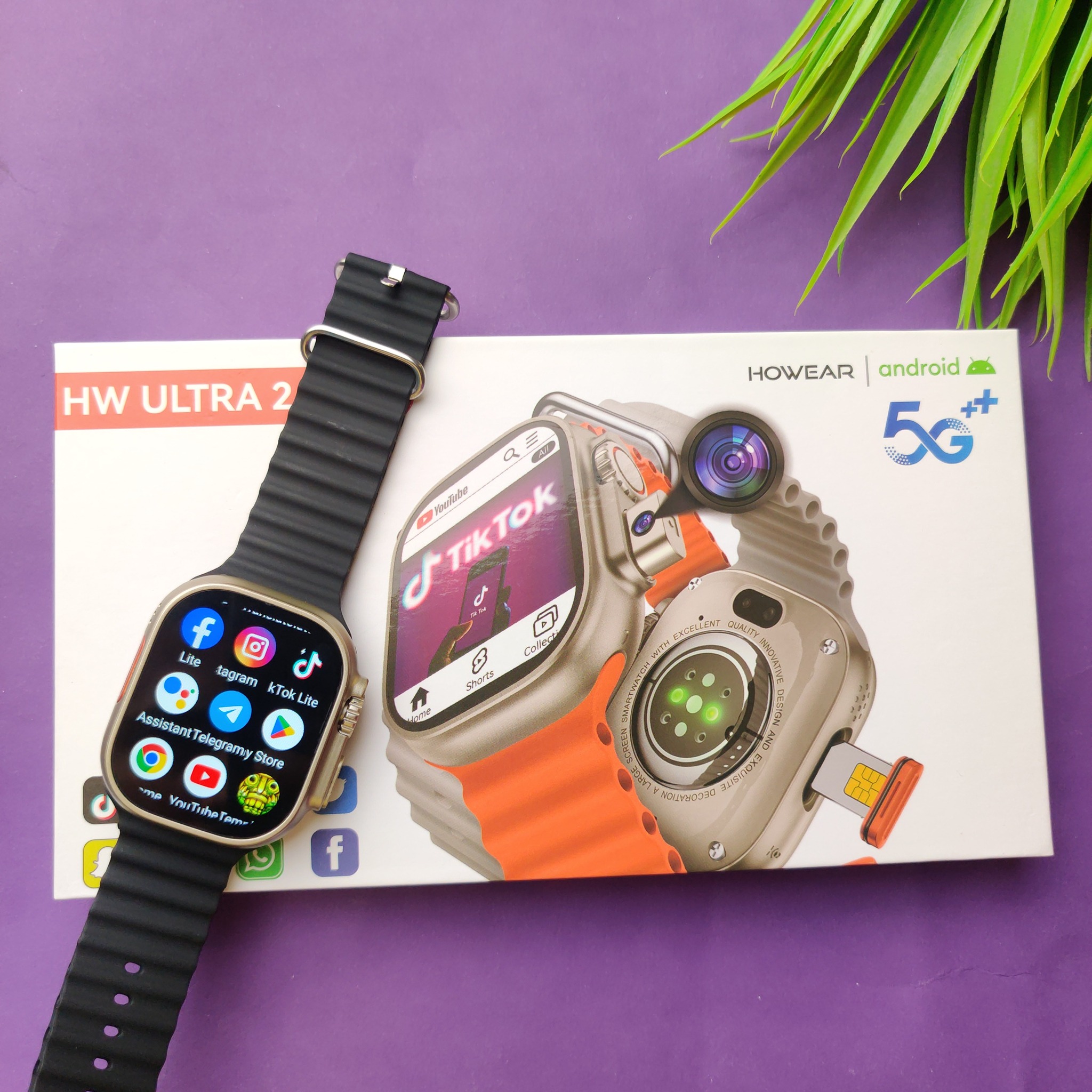 HW Ultra 2 Call Smartwatch 5G Android System 4+64GB Dual Camera (Android Smart Watch)