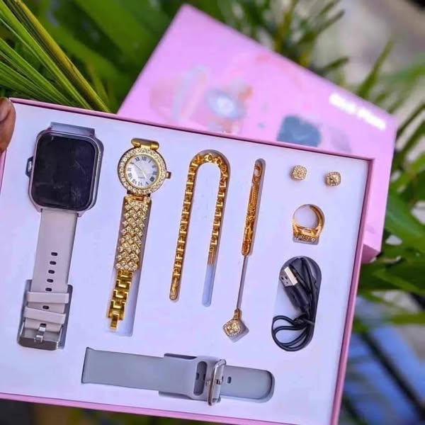 A58 Smart Watch & Jewellery Combo