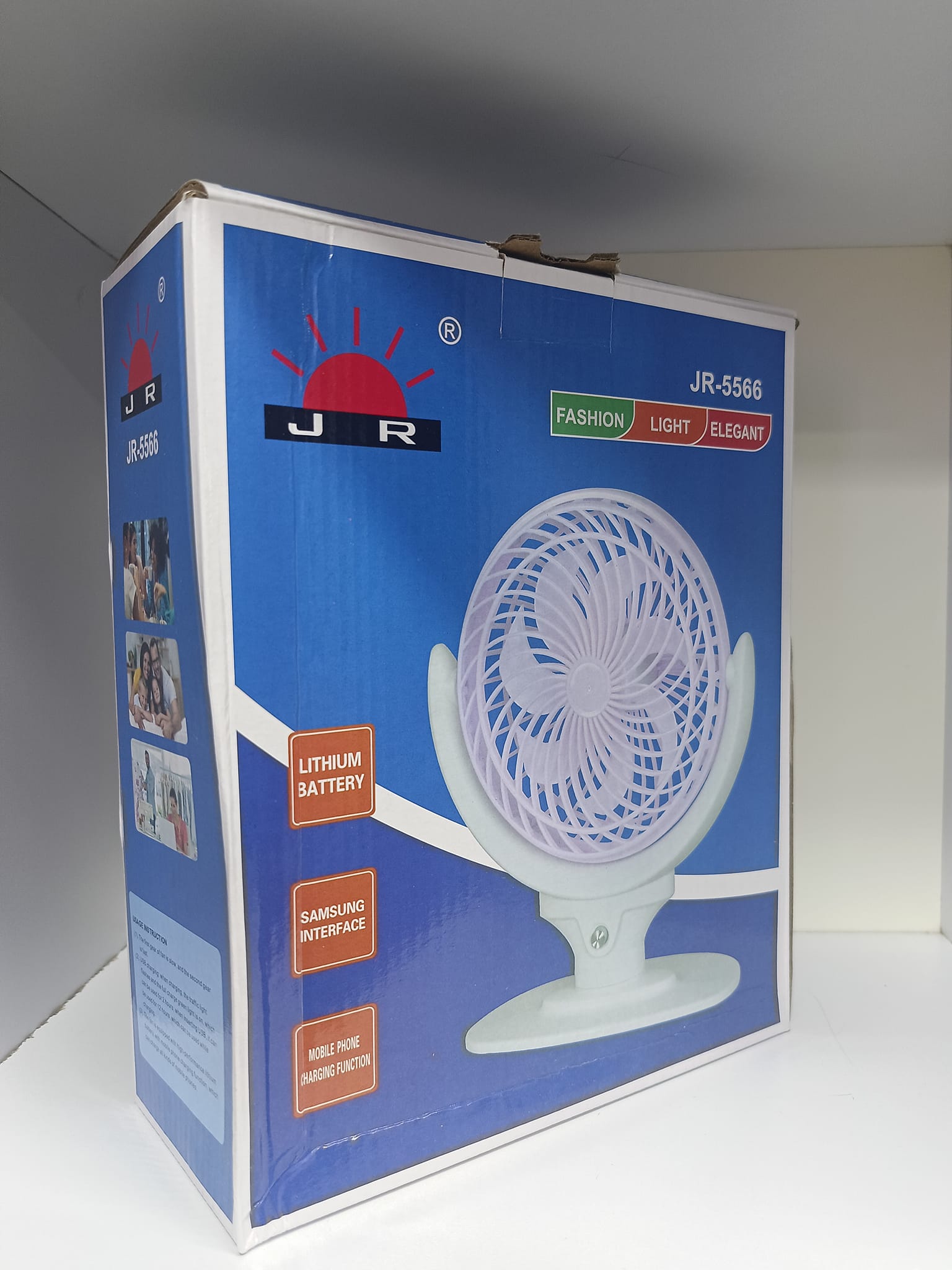 JR-5566 Elegant Rechargeable Desk Fan